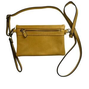 Joy Susan Butter Yellow Crossbody Wristlet Clutch Purse Women's Hands Free Bag